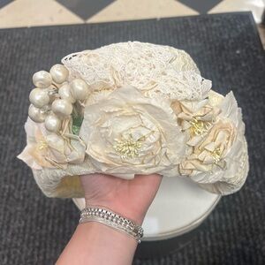 Louise Green Hat/ Lace & Floral